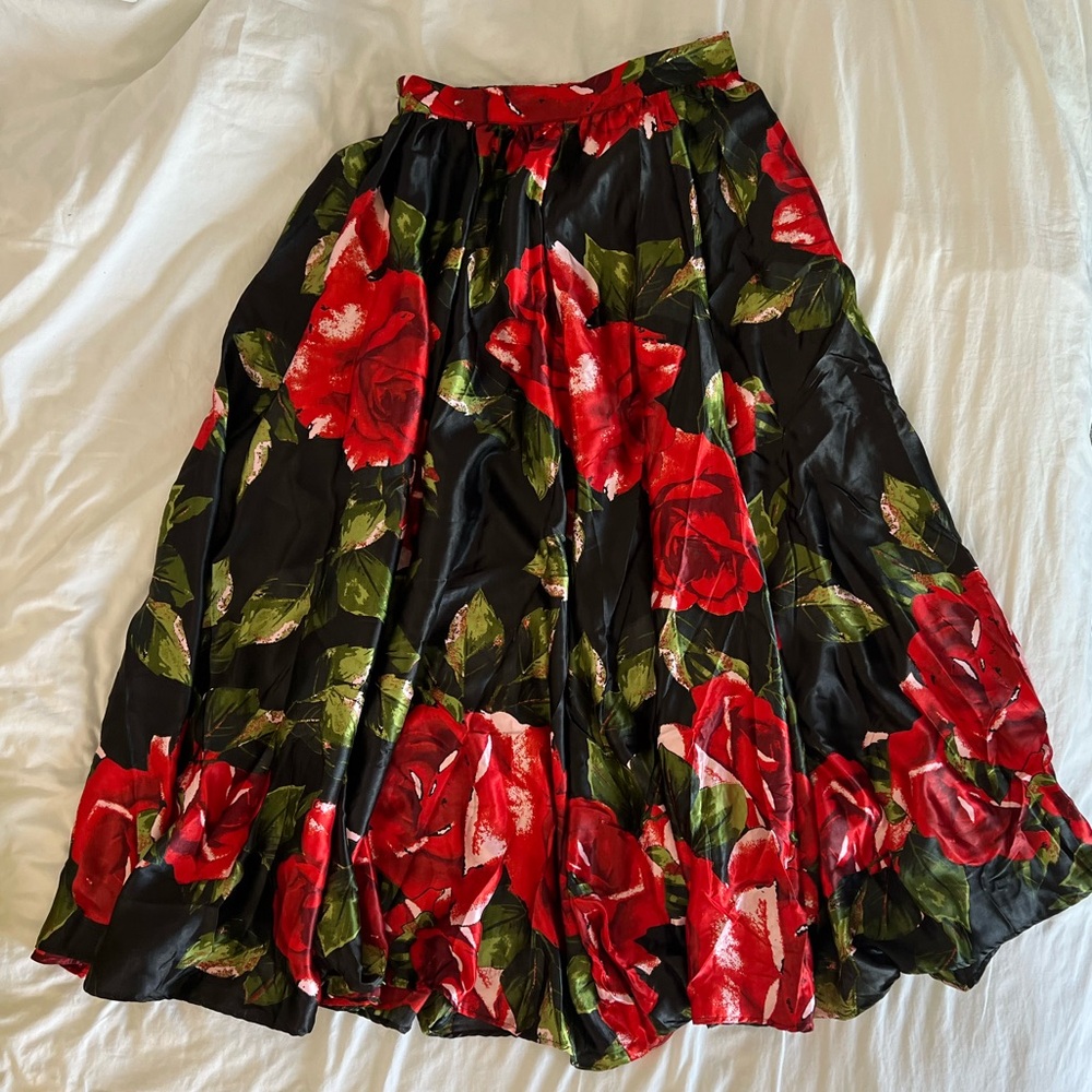 Floral Skirt with Elastic back